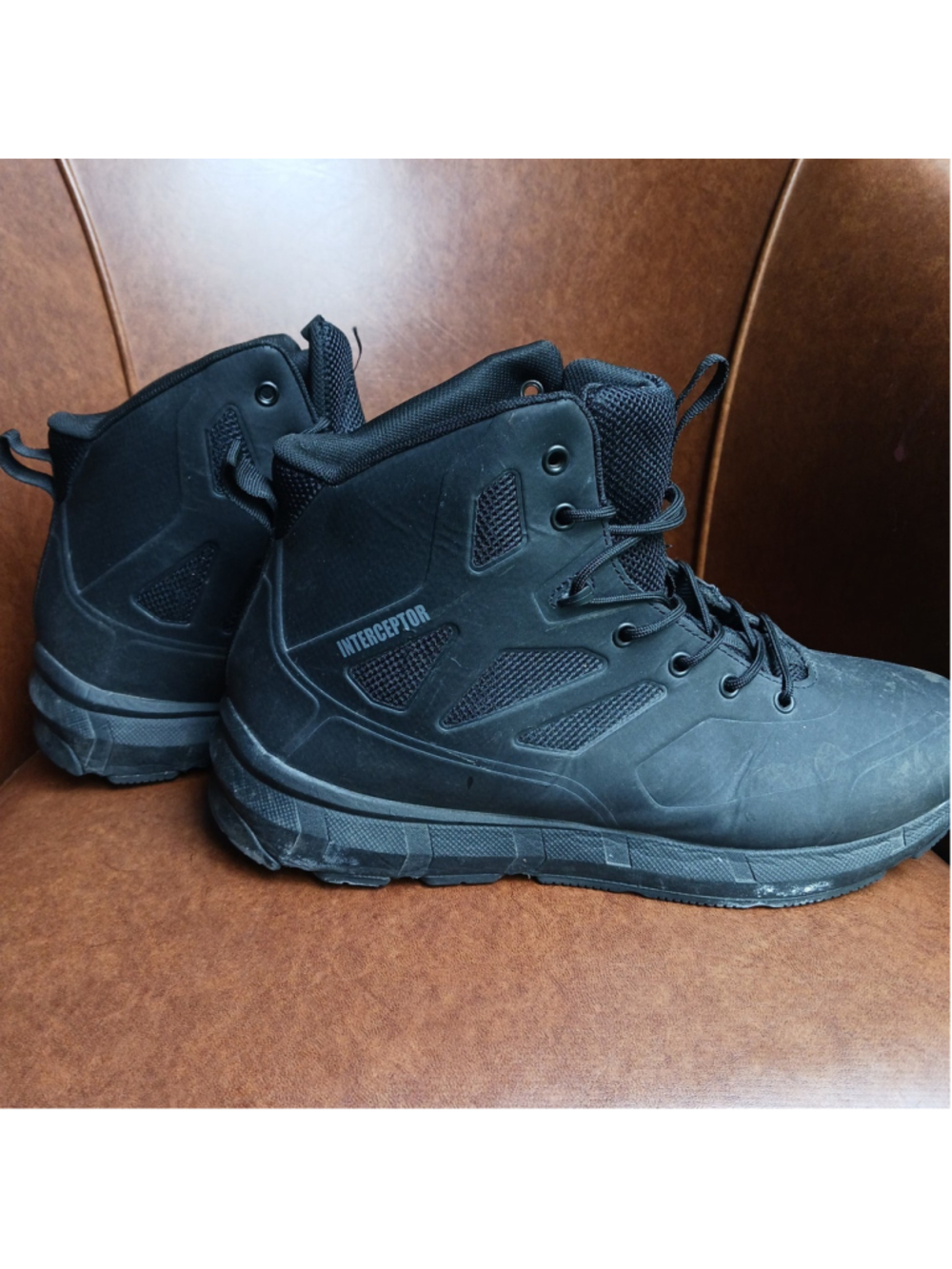 Interceptor Wyatt Men's US 13 MNIN20AG001 Black Lace Up Tactical Work Boots Shoe